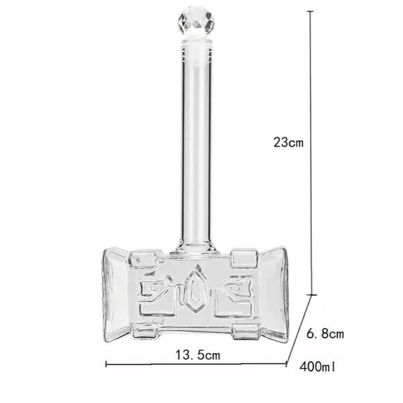 Thor's Hammer, Mjolnir Whiskey Decanter Crystal Glass 400 ml Raise The Bar - Picture 9 of 9